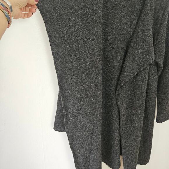 Baltic Inspirations Wool Long Cardigan Sweater XL Charcoal Grey‎ Open Front - Picture 4 of 8